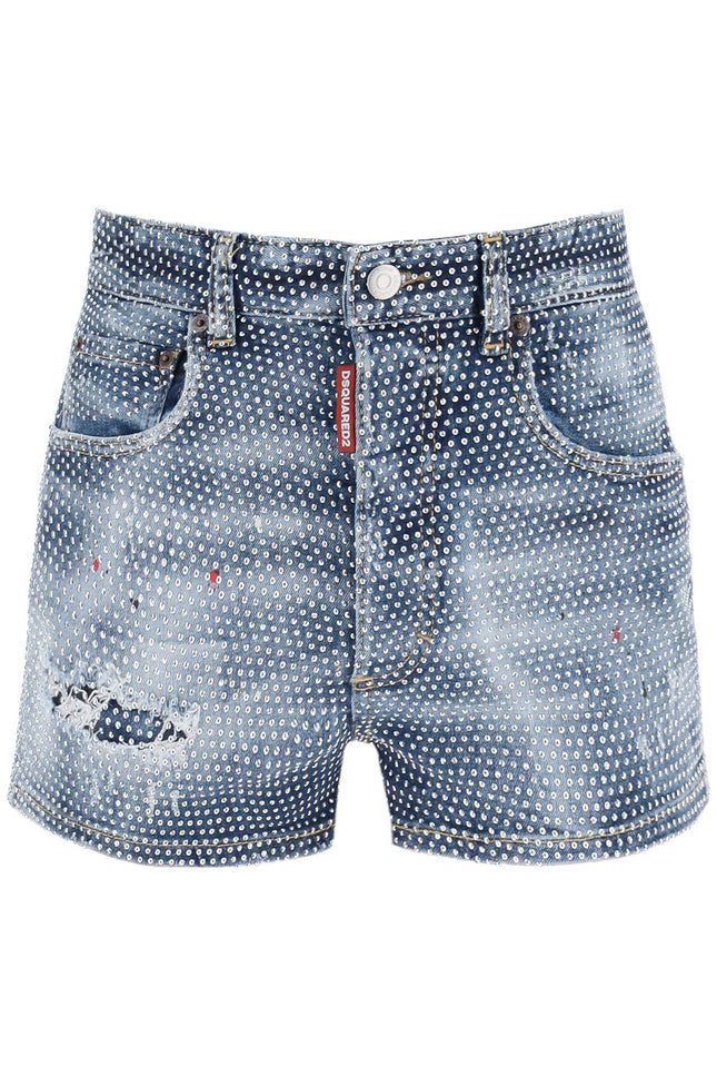 Hollywood Wash Hot Pant Shorts - Blue