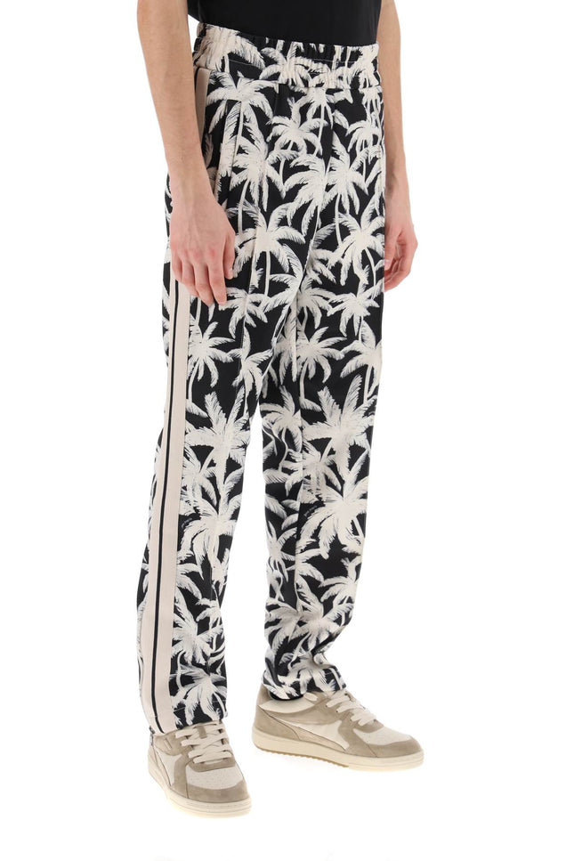 Joggers With Palms Print - White