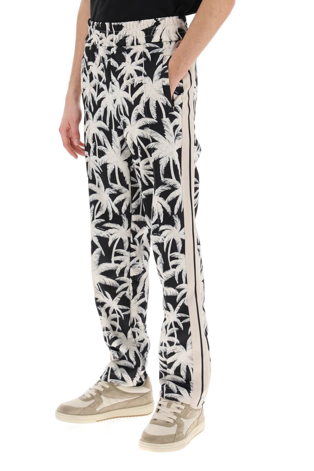 Joggers With Palms Print - White