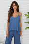 Adjustable Strap Linen Tank Top