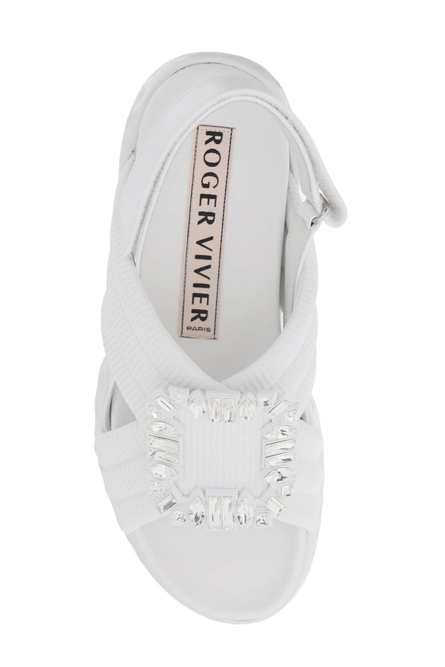 Viv' Run Light Sandals With Rhinestone Buckle - White