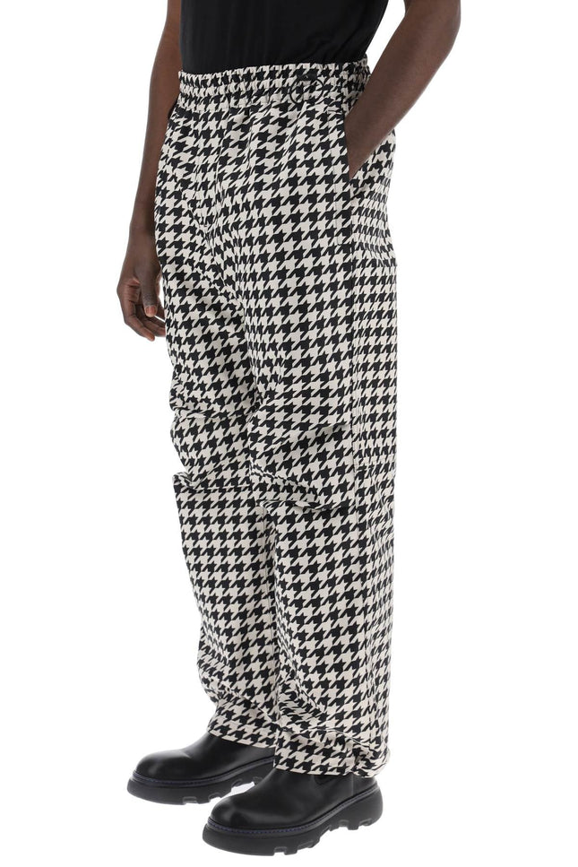 Workwear Pants In Houndstooth - White
