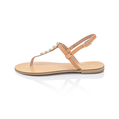 Ancientoo T-Straps Sandals Melina-T strap-Ancientoo-NATURAL GOLD/NUDE-US 5.5 / EU 36-Urbanheer