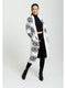 Liquorish Eye Pattern Longline Cardigan In White-Liquorish-S-Urbanheer