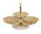 Triple Bowl Relish Dish Gold Rope Design and Marble Base-CLASSIC TOUCH DECOR INC.-Urbanheer