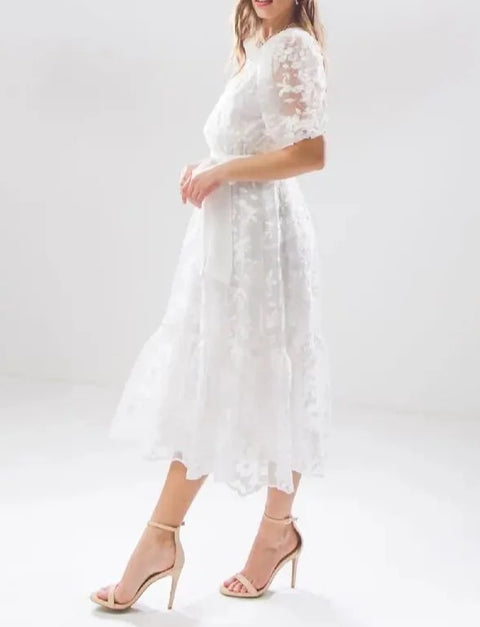 A Textured Midi Dress.-FLYING TOMATO-S-Urbanheer