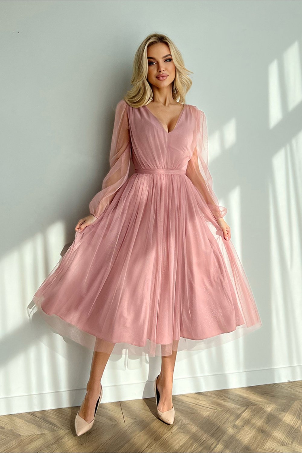 open lace back dress Berylove Women Pink Flower Pleated A Line Wedding Party Guest Dress with Slit Floral Print Maxi Dress, Pink Flower / XL