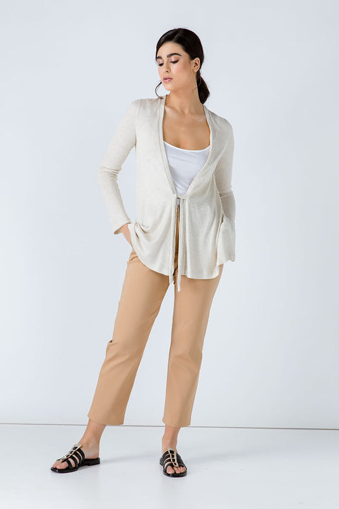 Sand Open Front Linen Cardigan-Conquista-36-Urbanheer