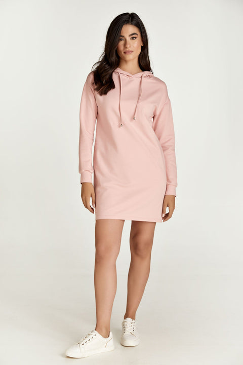 Pink Hooded Mini Dress-Conquista-M-Urbanheer