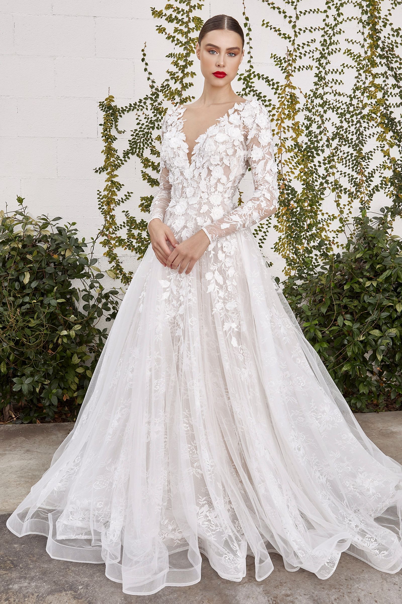 Yvaine Long Sleeves Classic V-Neck Long Wedding Dress Cda1067W Urbanheer Yvaine Long Sleeves Classic V-Neck Long Wedding Dress Cda1067W Urbanheer