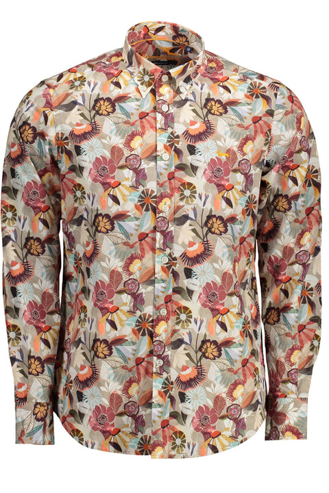 HARMONT & BLAINE MEN'S BEIGE LONG SLEEVE SHIRT-HARMONT & BLAINE-BEIGE-M-Urbanheer