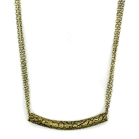 Lo3725 - Antique Copper Brass Necklace With No Stone-Alamode-16+3"-Urbanheer