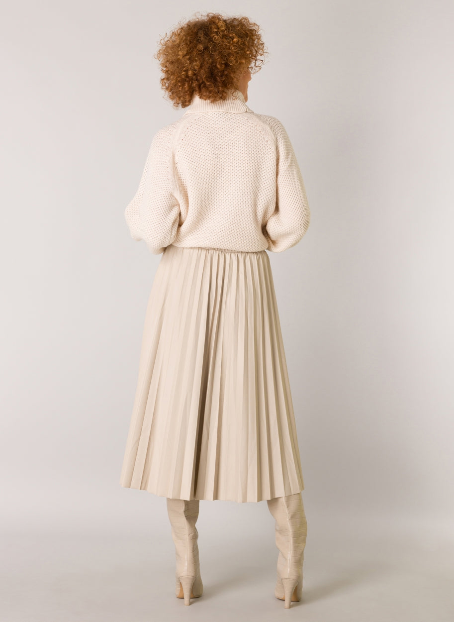 Aiko Essential high-quality PU-coated fabric skirt-Skirts-Yest-Light Grey-2-Urbanheer