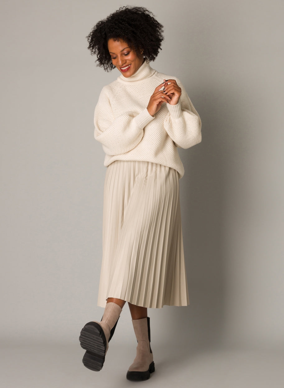 Aiko Essential high-quality PU-coated fabric skirt-Skirts-Yest-Light Grey-2-Urbanheer