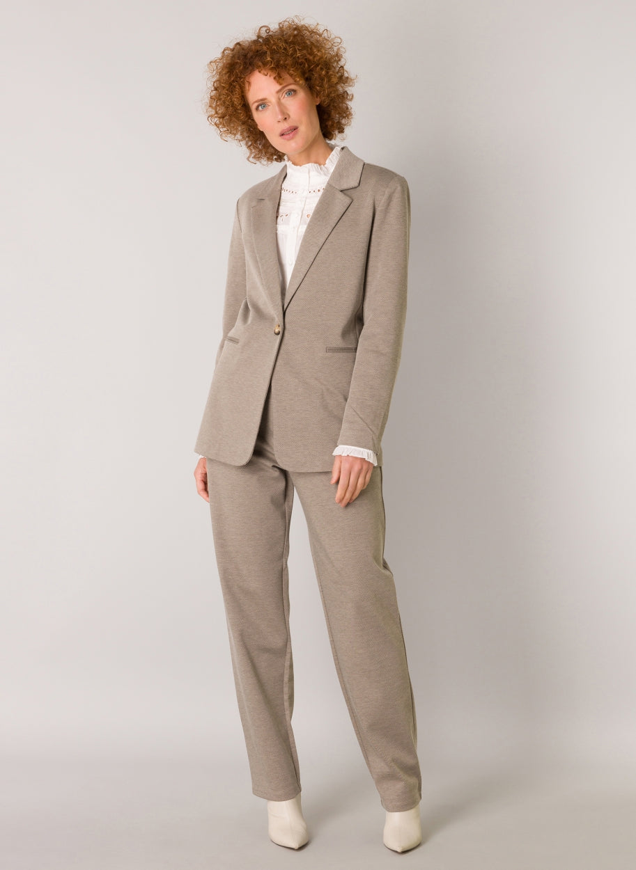 Eslem blazer-Jackets & Blazers-Yest-Light Khaki/Melange-2-Urbanheer