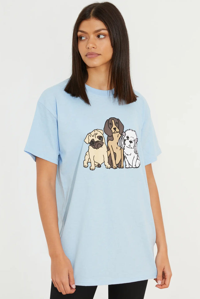 Dogs Blue Unisex Men & Women T-Shirt-New Love Club-Urbanheer