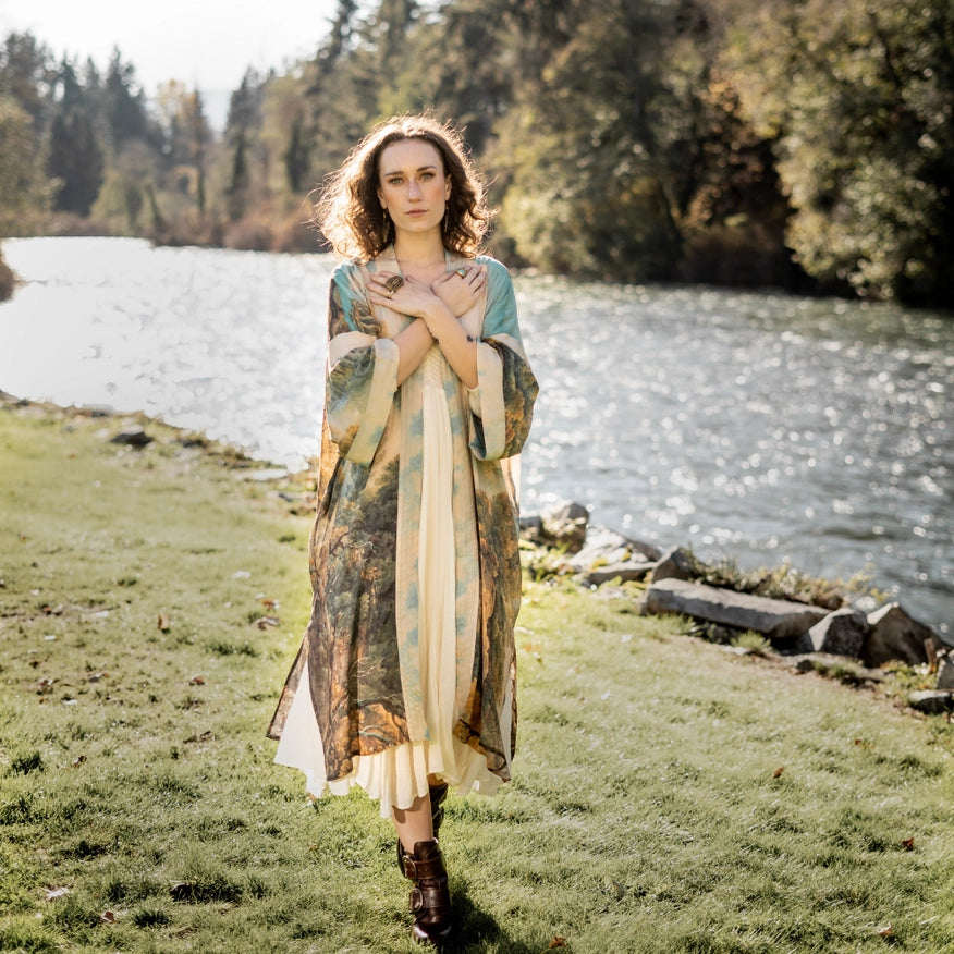 Awakening Long Duster Bamboo Kimono Robe-Kimonos-Market of Stars-length 118cm-Urbanheer