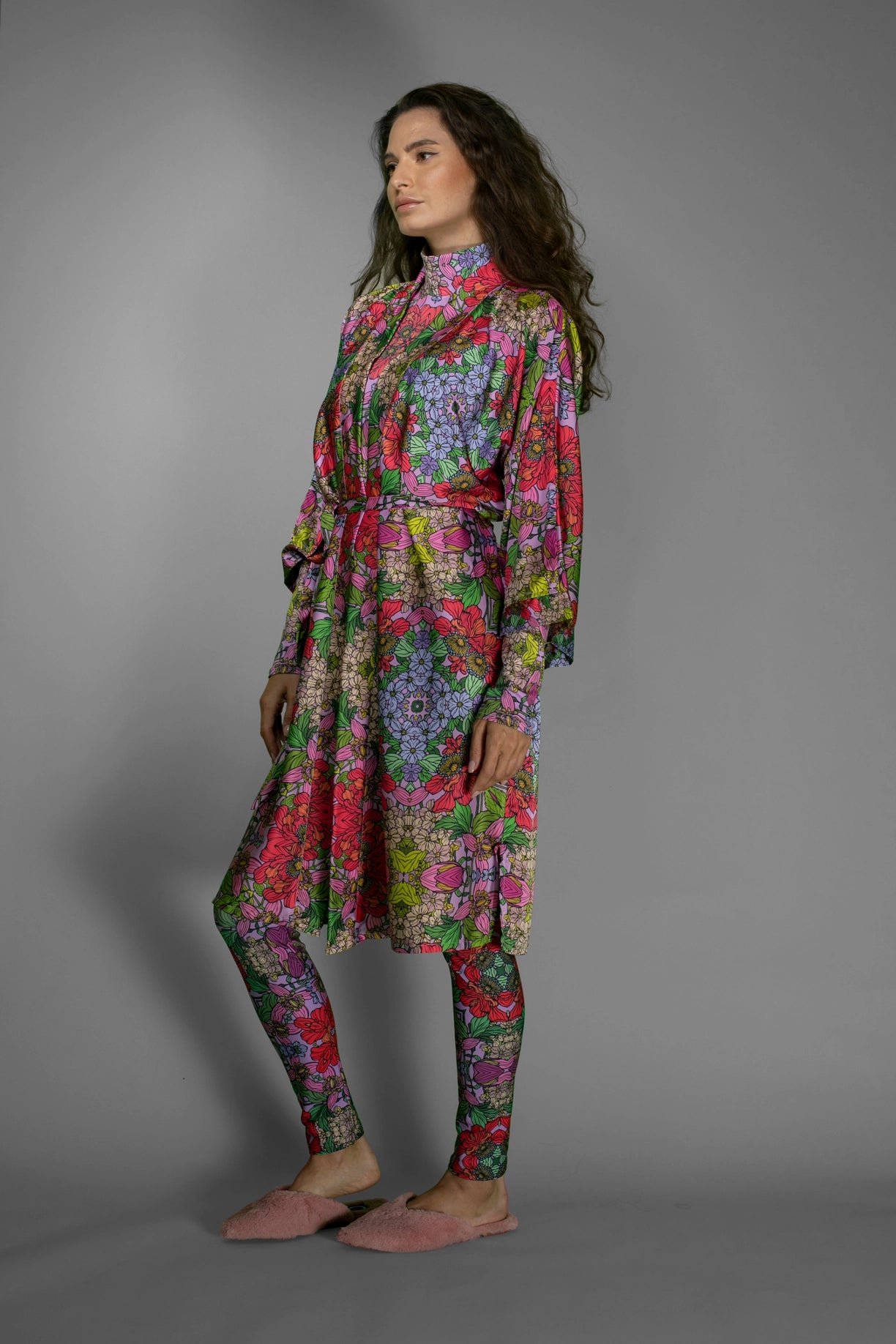 Long Sleeves Slim Fit Mystery Red Garden Turtleneck Bodysuit-Nuvula-S-Urbanheer