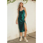 Reflection Cowl Neck Slip Dress Hunter Green-Dress-Dress Forum-S-Urbanheer