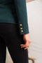 Timeless Fitted Blazer Jacket with Gold Double-Breasted Buttons Bottle Green-Jacket-Attentif Paris-S-Urbanheer
