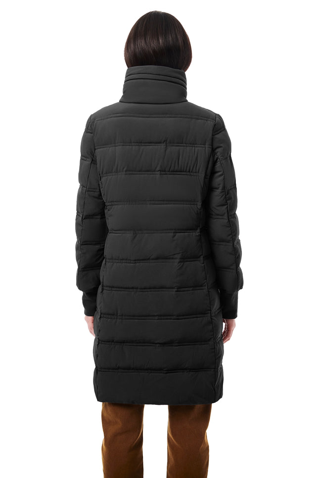 Horizontal Quilt Puffer Jacket - Black-Clothing - Women-Bernardo-Urbanheer