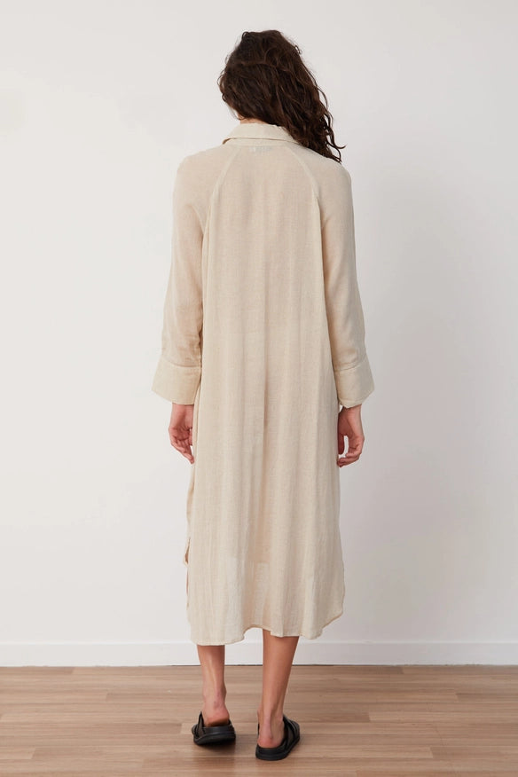 Jarrah Shirt Dress - Natural-Dress-Before Anyone Else-M-Urbanheer