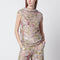 Alberta Ferretti Sleeveless high-neck top with a floral sequin pattern