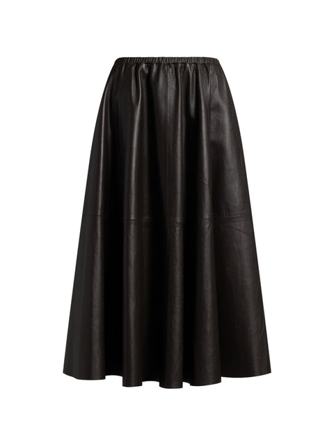 032C Faux leather midi skirt
