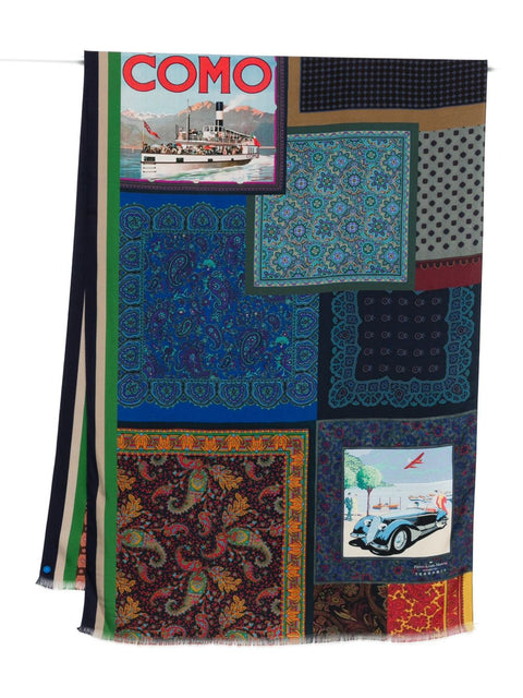 032C Pierre Louis Mascia Lago di Como silk printed scarf