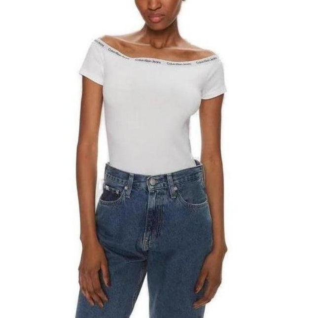 Calvin Klein Jeans Women T-Shirt-Clothing T-shirts-Calvin Klein Jeans-white-XS-Urbanheer