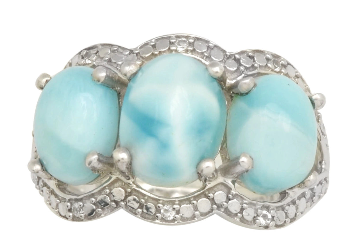 Larimar 925 Sterling Silver Split Shank Designer Ring-Ring-Tiramisu-6-Urbanheer