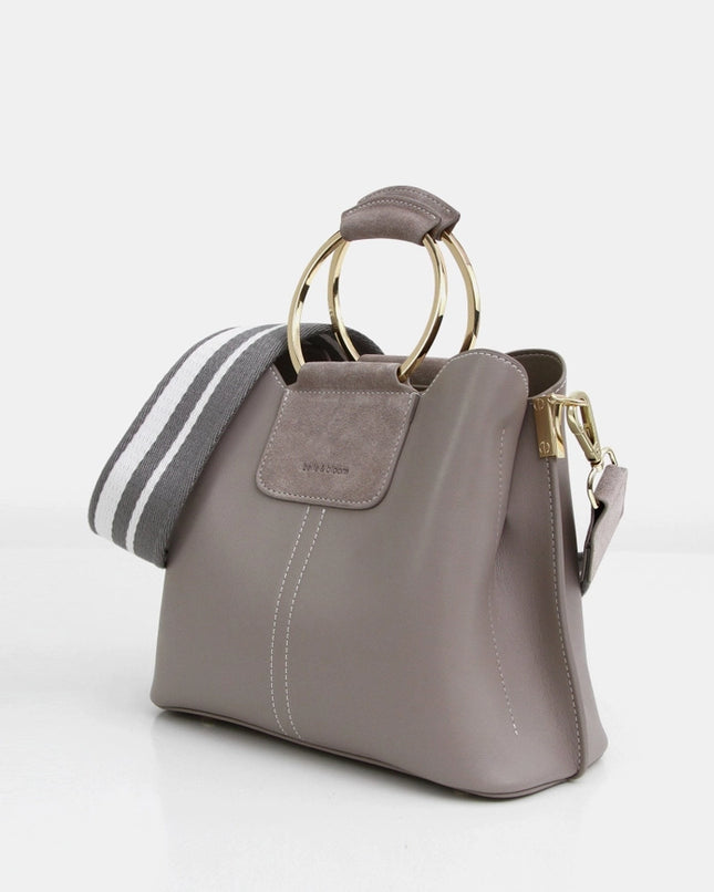 Twilight Leather Cross-Body Bag - Grey-Bag-Belle & Bloom-H21cm x W25cm x D12cm-Urbanheer