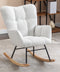 Ivory Teddy Fabric Rocking Accent Chair