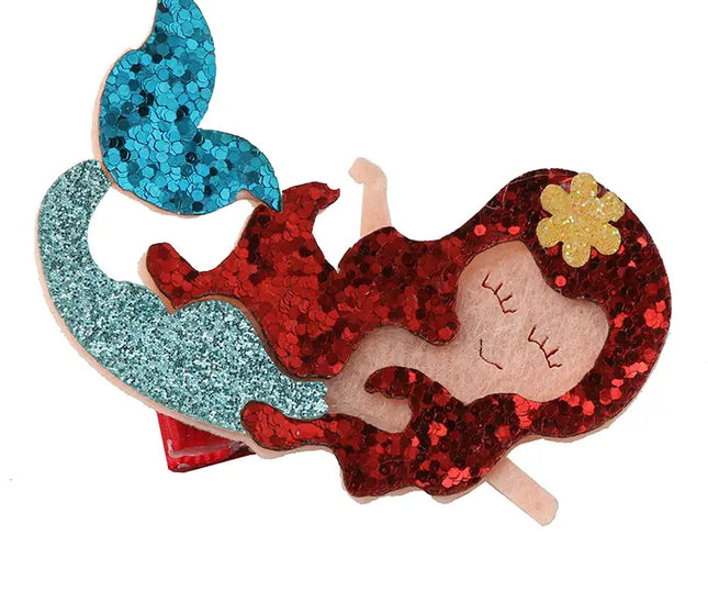 Pretty Mermaids Hair Clips.-Sparkle Sisters By Couture Clips-Red-Urbanheer