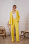 Timeless Straight Cut Plain Pants Yellow-Pants-Attentif Paris-S-Urbanheer