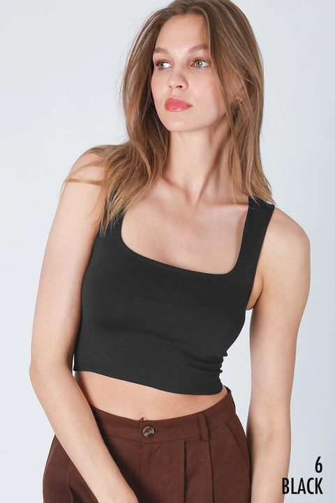 Clean Line Square Neck Top-TOP-NIKIBIKI-Black-Urbanheer