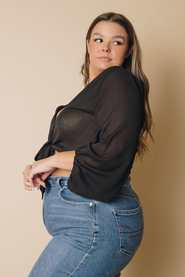 Plus Size - Gaines Wrap Top-Stay Warm in Style-Urbanheer