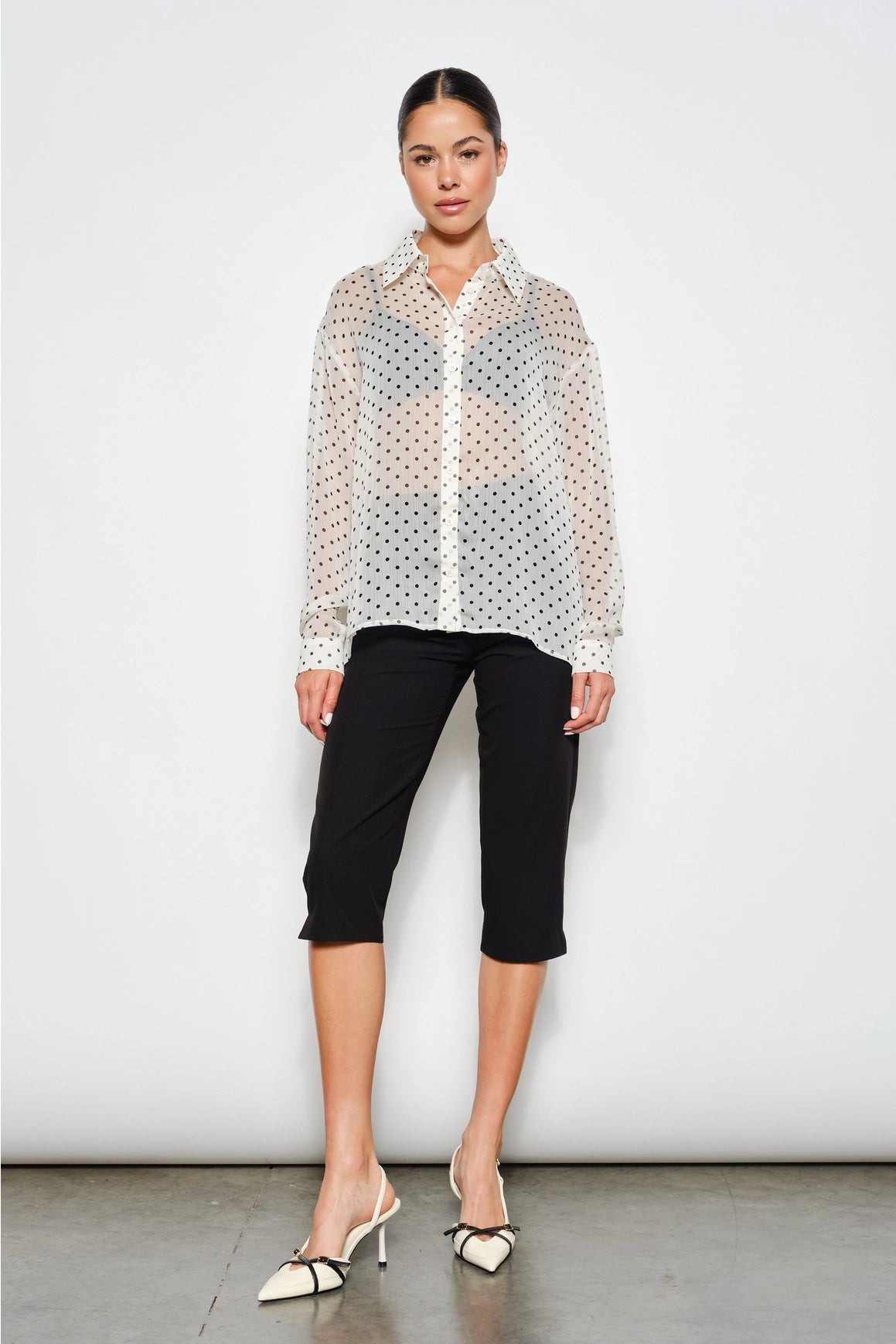 Cecilia Polka Dot Shirt in Ivory