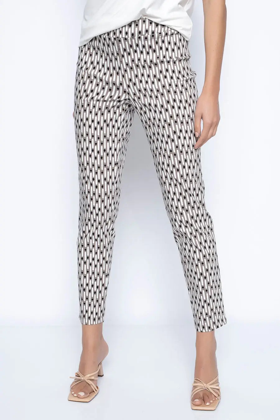 New Style Dot & Dash Pull-On Straight Leg Ankle Pants-Clothing - Women-Picadilly-4-Urbanheer