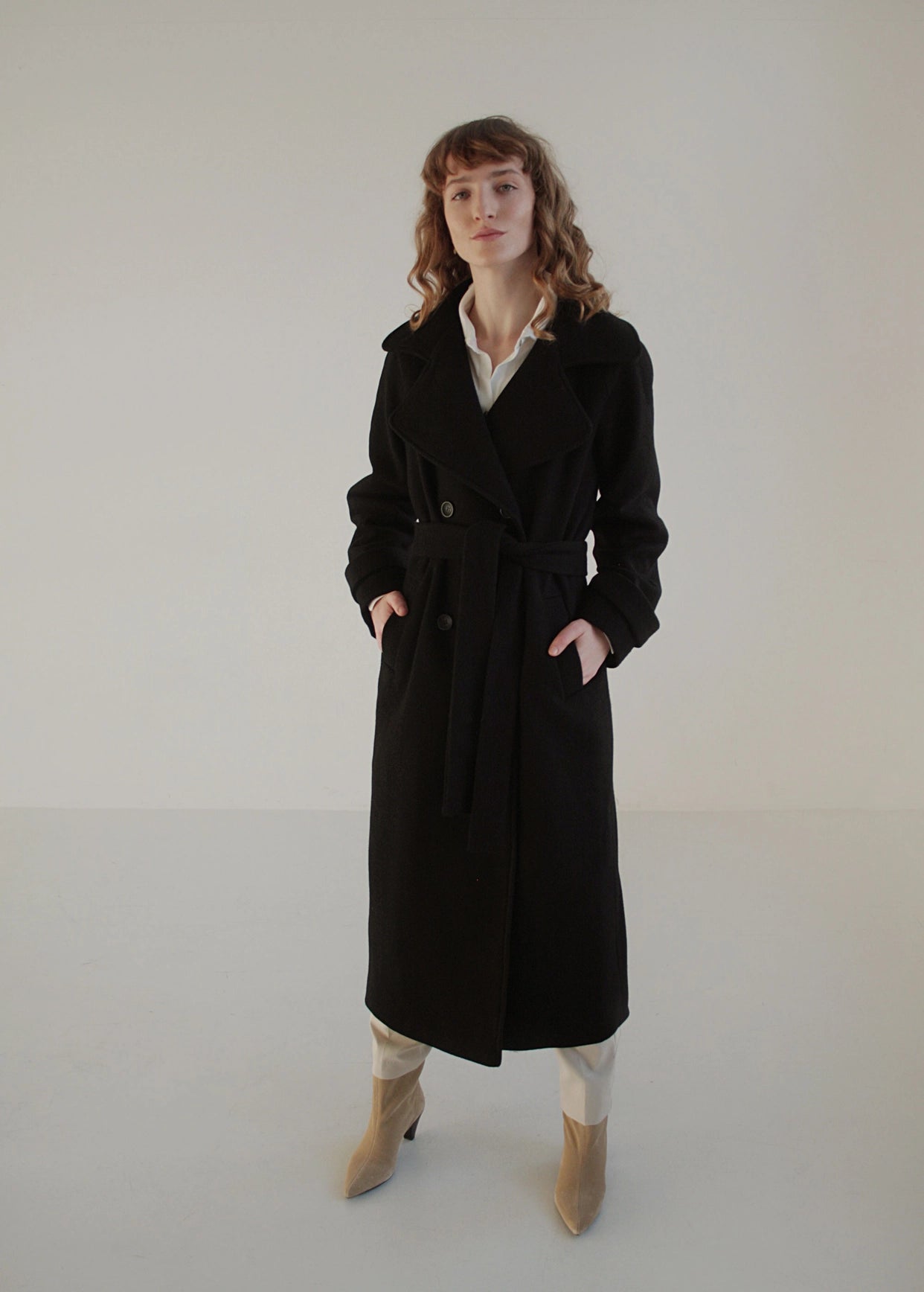 Black Warm Wool Coat Winter-Fall For Woman-Clothing - Women-Nich Linen-Black-XS-S-Urbanheer