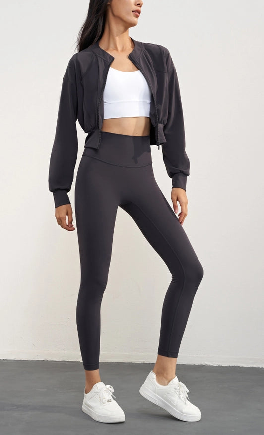 Evadne Element Zipper Boyfriend Bomber Jacket Black-JACKET-91thelabel-S-Urbanheer