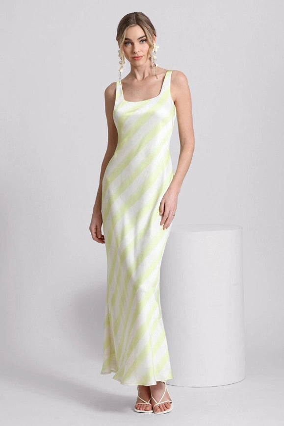 Striped Satin Maxi Slip Dress-dress-Avec Les Filles-6-Urbanheer