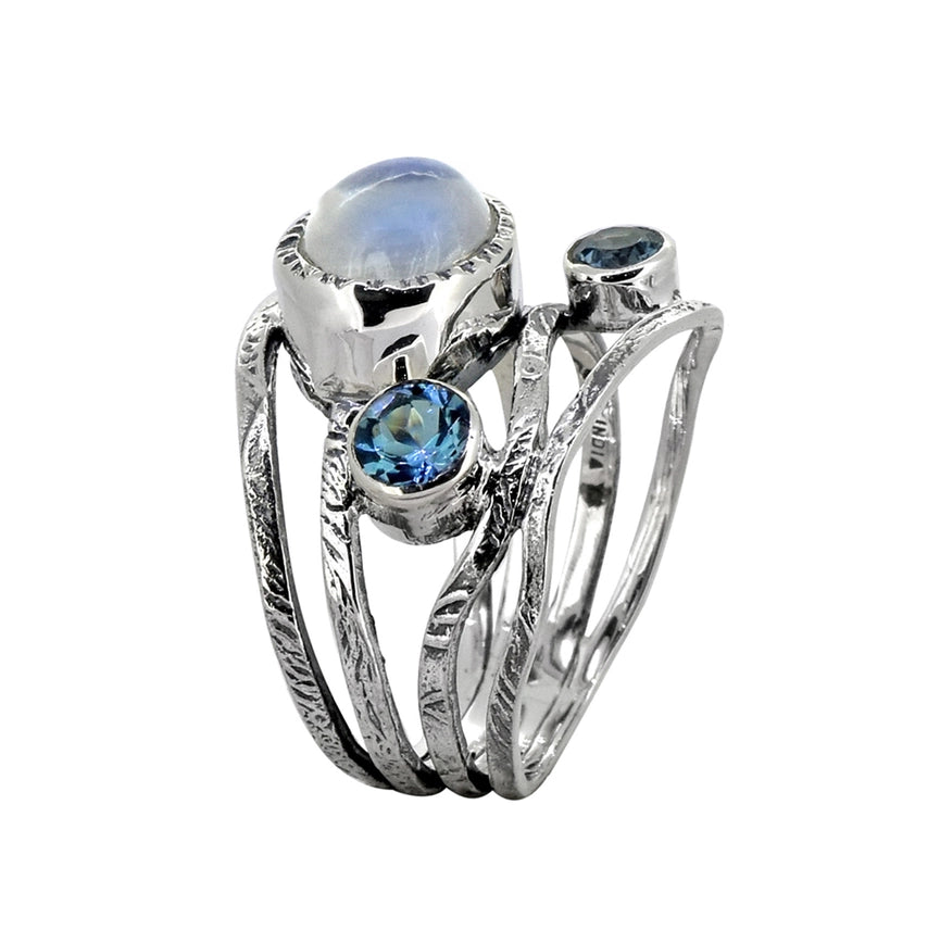 Moonstone London Blue Topaz 925 Sterling Silver Bypass Ring-Ring-Tiramisu-6-Urbanheer