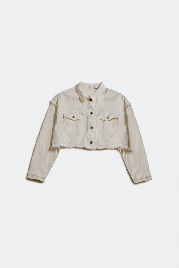 Cropped Denim Trucker Jacket in White-Shacket-Q2-White-L-Urbanheer