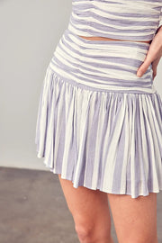 Multi-Stripe Print Cami Skirt-Mustard Seed-S-White & Violent-Urbanheer