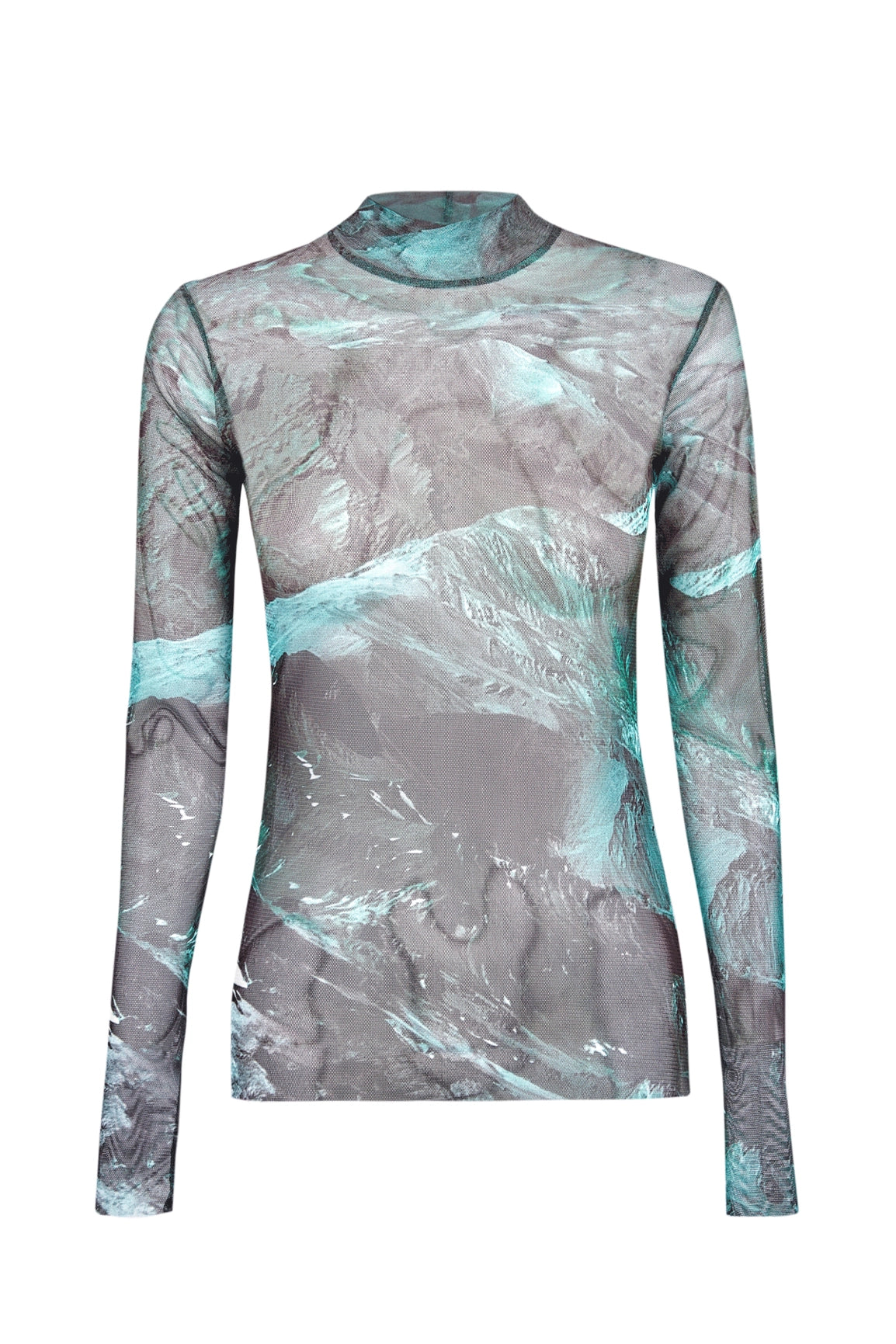 Mara Sheer Top - Landscape-Clothing - Women-eikō ai-S-Urbanheer