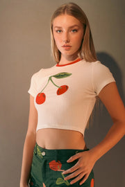 Trent Tiny Embroidery Pointelle Tee-T-Shirt-Saint Geraldine-XS-Urbanheer