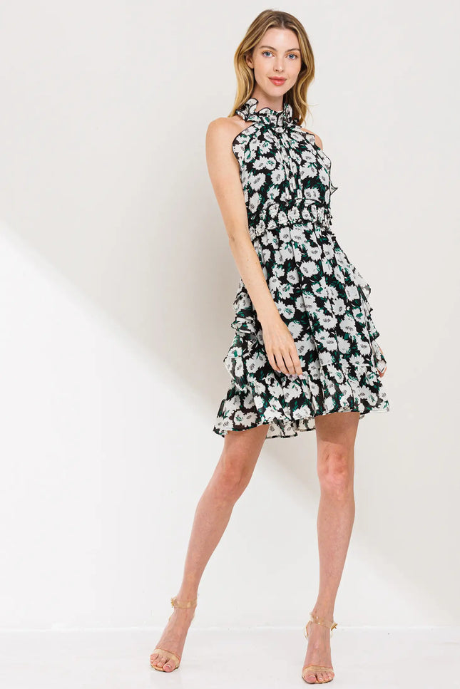 Ruffle Detail Backless Mini Dress-Clothing - Women-Neon Blush-S-Urbanheer