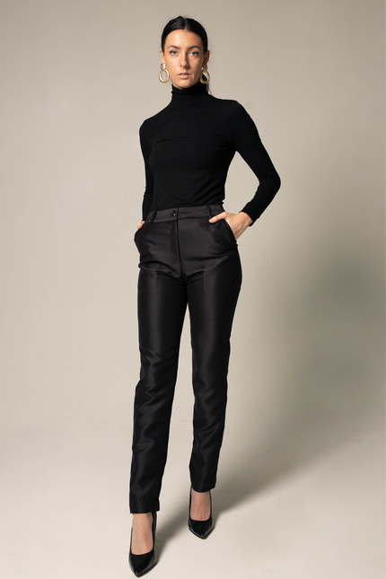 Elegant Skinny Pants in Black-Women's Fashion - Women's Clothing - Bottoms - Pants & Capris-Le Reussi-Urbanheer
