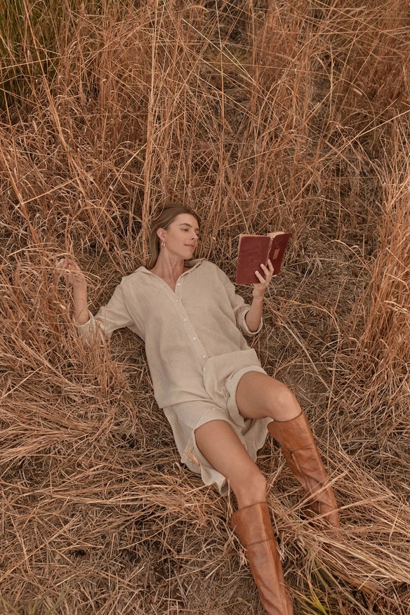 Jarrah Shirt Dress - Natural-Dress-Before Anyone Else-M-Urbanheer